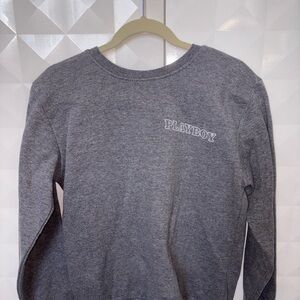 PLAYBOY unisex Gray Crewneck Sweatshirt🩶🤍